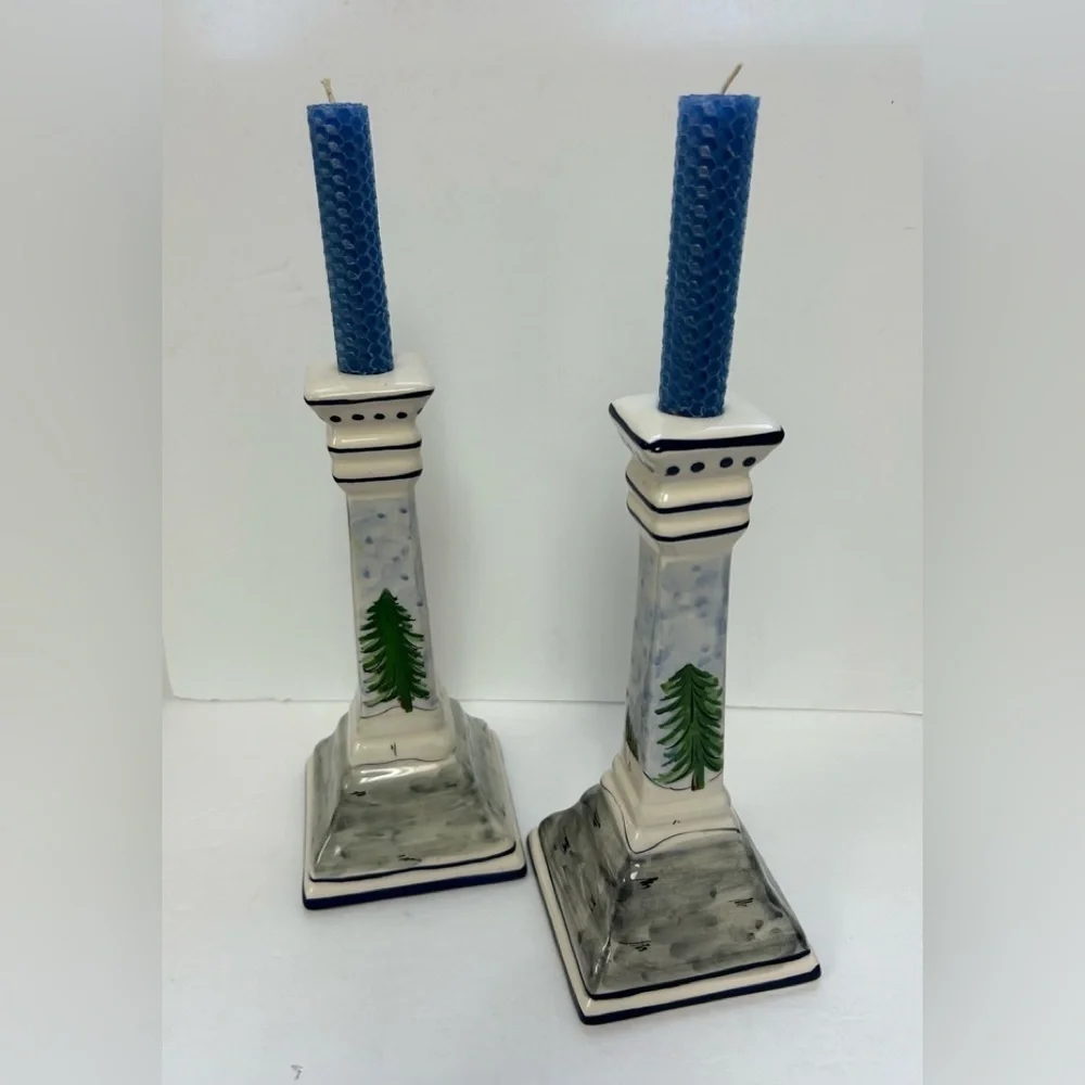 Vintage RCCL Portugal Tapered Hand Painted Candle Holders